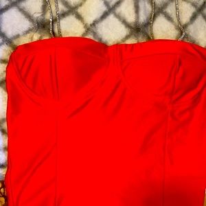 Orange/red kind of color crop top